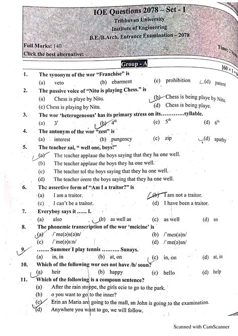 Ioe Entrance Question And Answer Doc