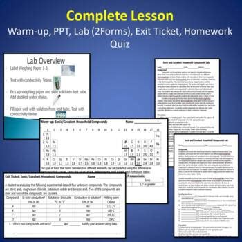 Ionic And Covalent Household Compounds Lab Answers PDF