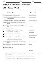 Ionic Metallic Bonding Answer Vocabulary Review Kindle Editon