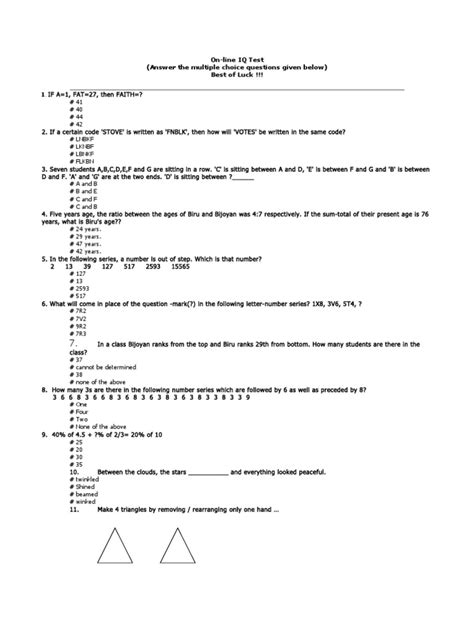 Iq Test Papers With Answers Reader