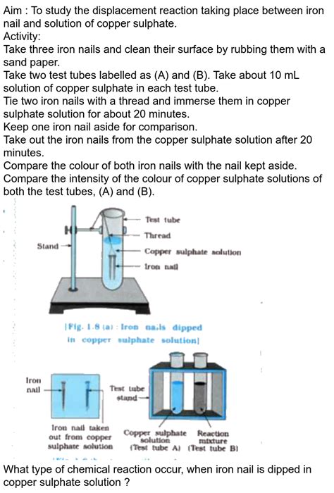 Iron Nail In An Aqueous Solution Answer Reader