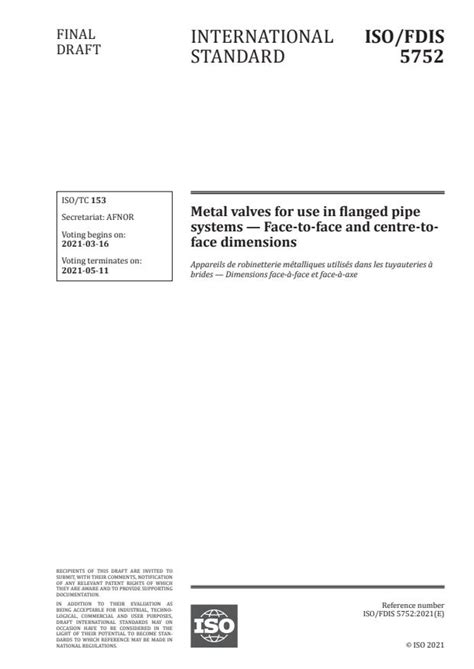 Iso 5752 Face To Face Dimensions Ebook Doc
