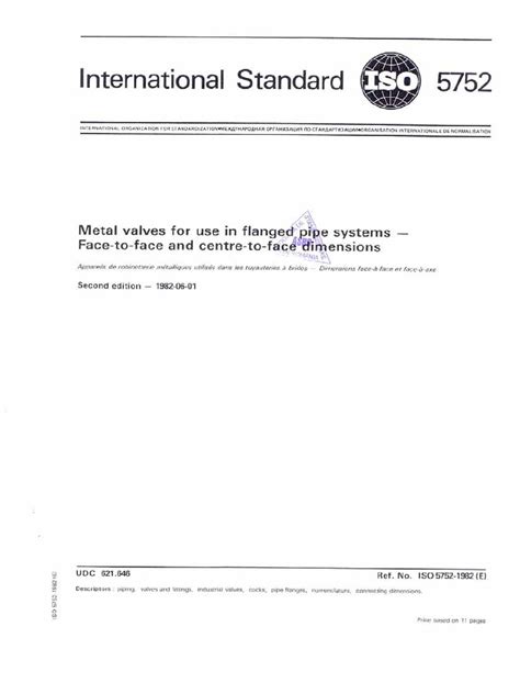 Iso 5752 Face To Face Dimensions Ebook Doc