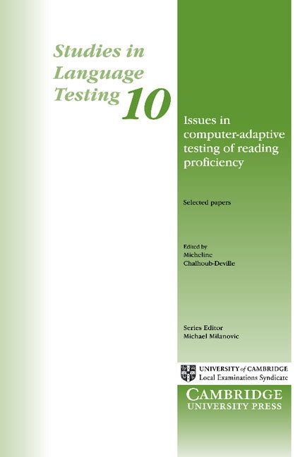 Issues in Computer-Adaptive Testing of Reading Proficiency Studies in Language Testing 10 Doc