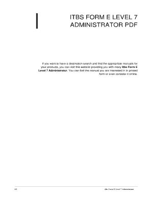 Itbs Form E Level 7 Administrator Ebook Reader