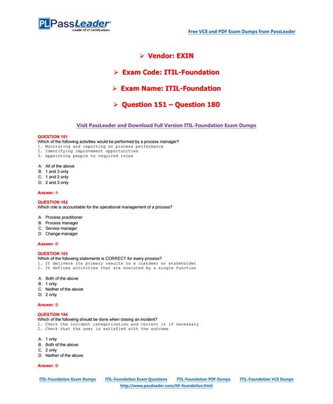 Itil Foundation Questions And Answers PDF