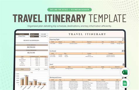 Itinerary Excel Template