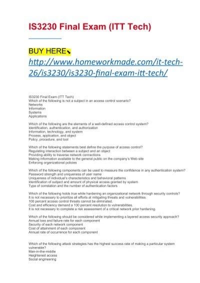 Itt Tech Quiz Answers PDF