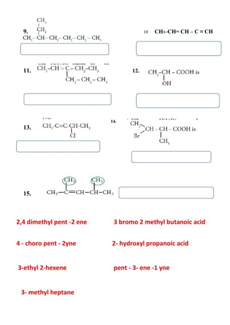 Iupac Worksheets With Answers Doc