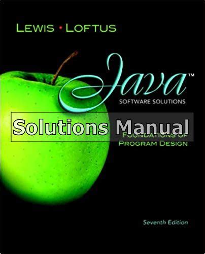 JAVA SOFTWARE SOLUTIONS 7TH EDITION SOLUTIONS MANUAL Ebook Epub