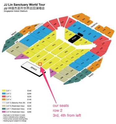 JJ Lin 2018 Concert Seating Plan