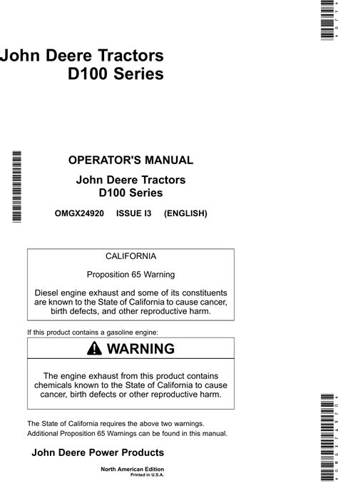 JOHN DEERE OWNERS MANUAL FOR D100 Ebook Kindle Editon