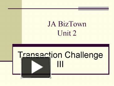 Ja Biztown Unit 2 Test Answer Kindle Editon