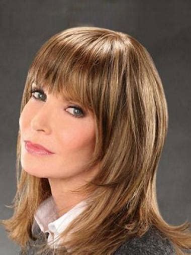 Jacklyn Smith Fairy and Modern Tease Mid-length Layered Straight Lace Front Human Hair Wig