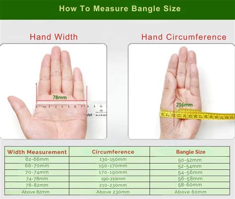 Jade Bangle Size Chart