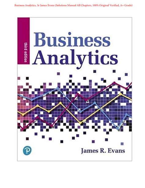 James Evans Business Analytics Solutions Manual Kindle Editon