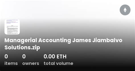 James Jiambalvo Managerial Accounting Solutions Doc