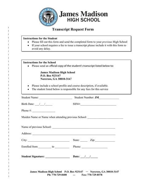 James Madison High School Transcript Request: A Comprehensive Guide