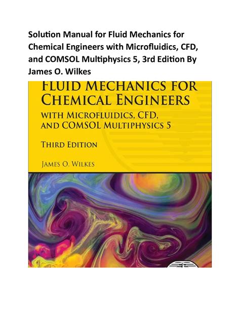 James O Wilkes Fluid Mechanics For Chemical Engineers Solution Manual Reader