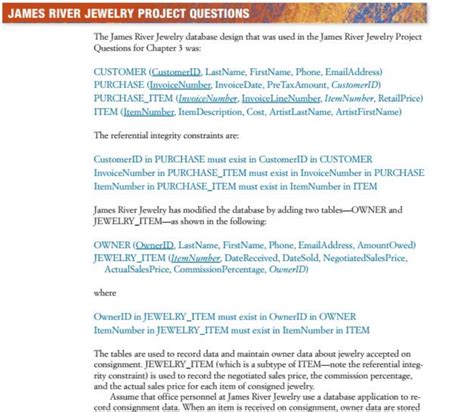 James River Jewelry Project Answers PDF