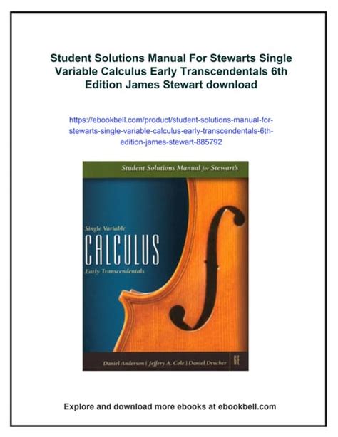 James Stewart Student Solutions Manual Kindle Editon