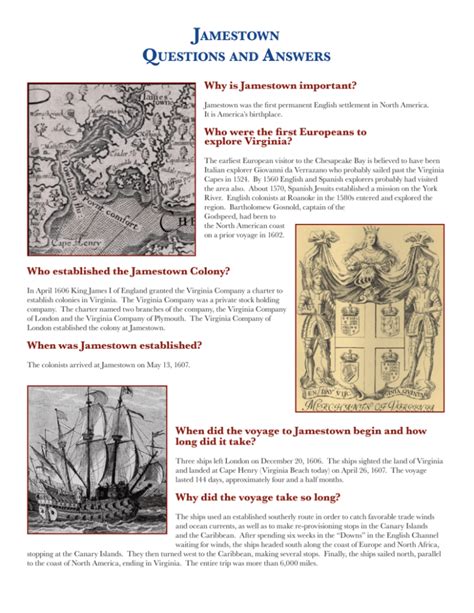 Jamestown Questions And Answers PDF