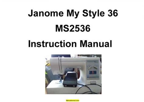 Janome my style 16 instruction manual Ebook Doc