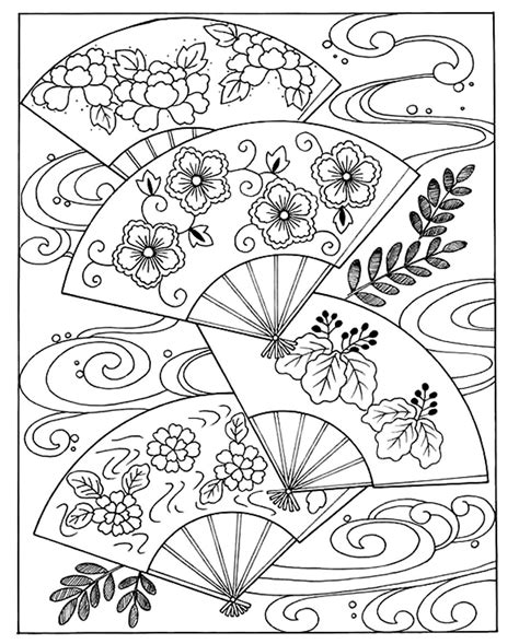 Japanese Coloring Book An Adult Coloring Book of Japanese Designs Japan Coloring Book Doc