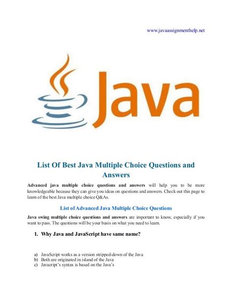 Java Mcq With Answers PDF