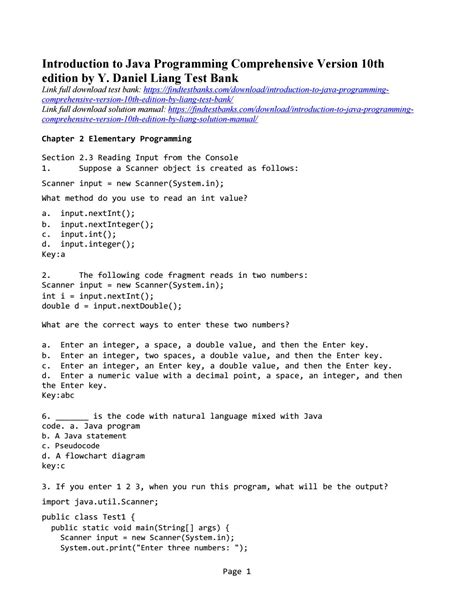 Java Programming Liang Answers Epub