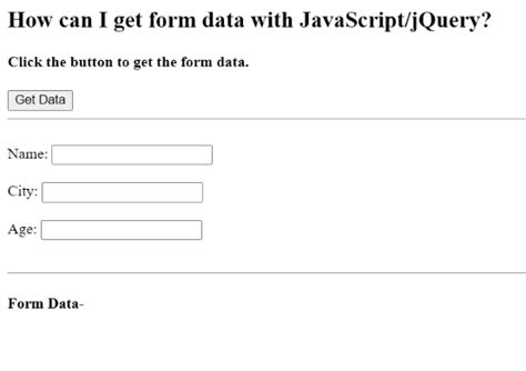 Javascript Get Form Data