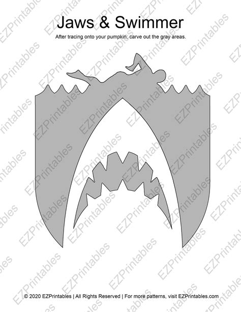 Jaws Pumpkin Carving Templates