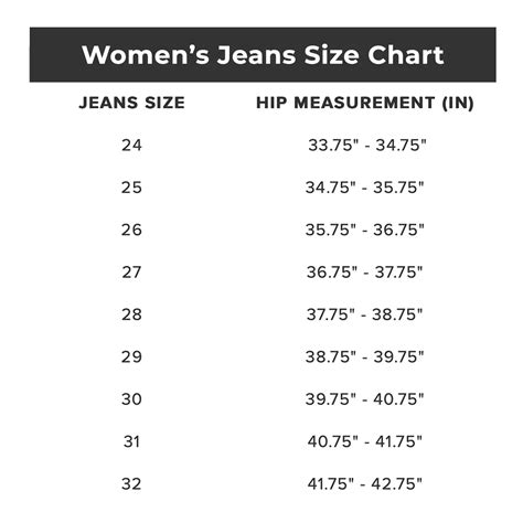 Jean Size Chart