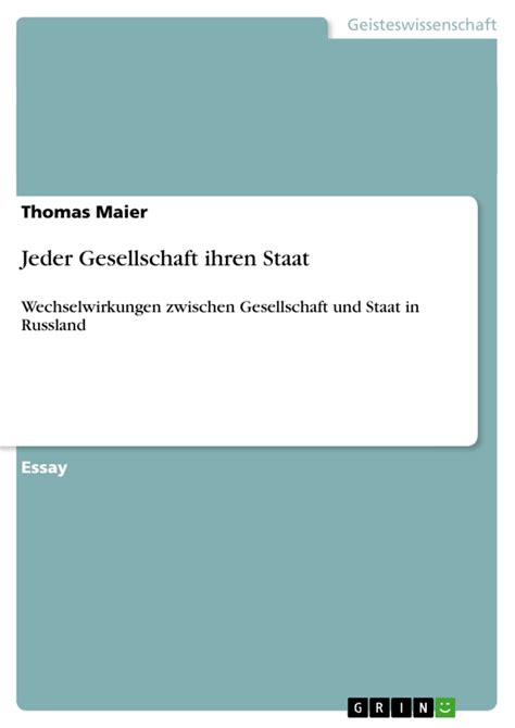 Jeder Gesellschaft ihren Staat German Edition PDF