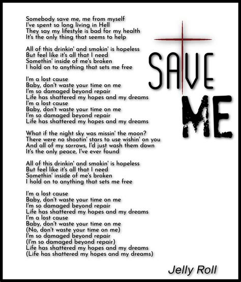 Jelly Roll Save Me Lyrics Printable
