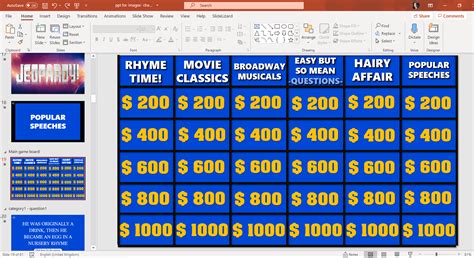Jeopardy Game On Powerpoint Template
