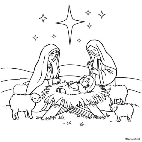 Jesus Is Born Coloring Page Printable