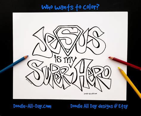 Jesus Is My Super Hero Color Page Ebook Kindle Editon