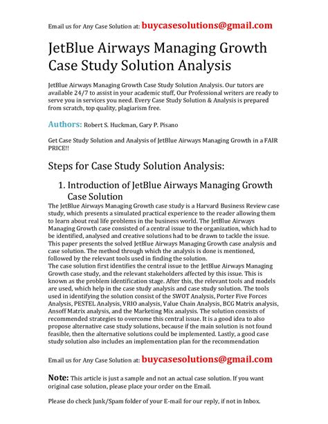 Jetblue Airways Case Study Solution Ebook Kindle Editon