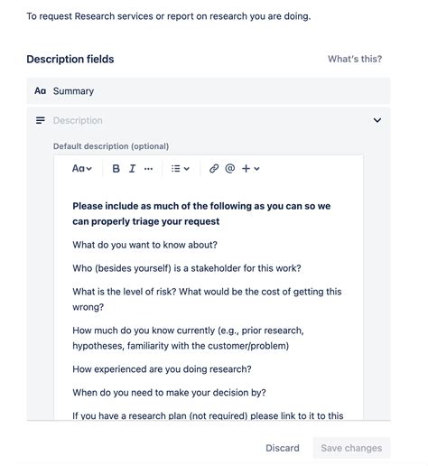 Jira Description Template