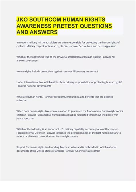 Jko Human Rights Test Answers Doc