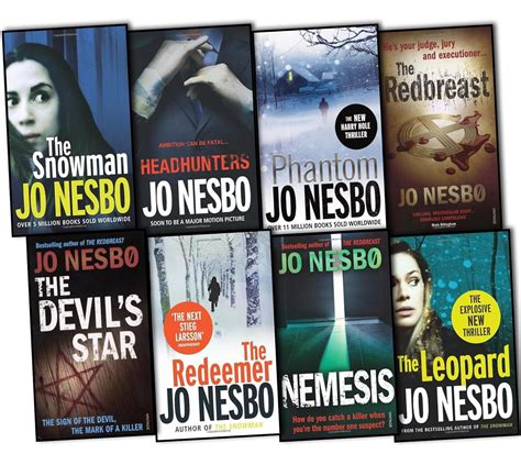 Jo Nesbo Collection Pack a Harry Hole Mystery Set Redbreast Nemesis the Devils Star the Redeemer the Snowman the Leopard Headhunters Reader