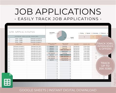 Job Application Tracker Template Google Sheets