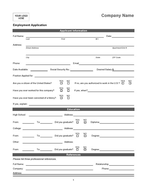 Job Applications Template