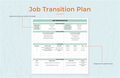 Job Role Transition Plan Template