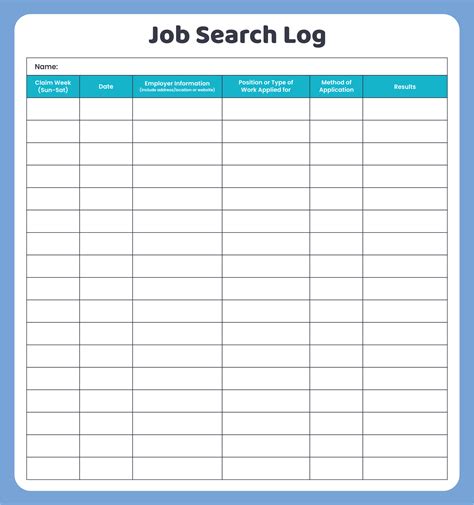 Job Search Log Template
