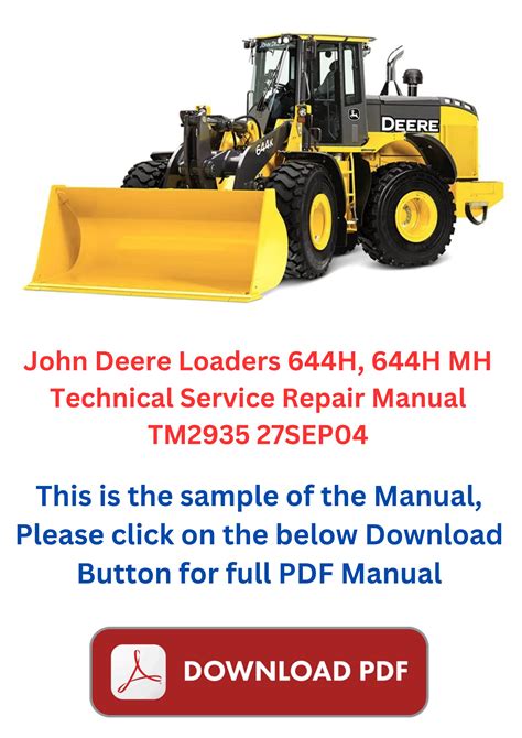 John Deere 644h And 644h Mh Loader Repair Technical Manual PDF Epub