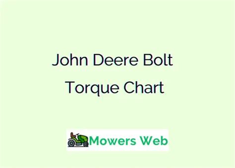 John Deere Bolt Torque Chart