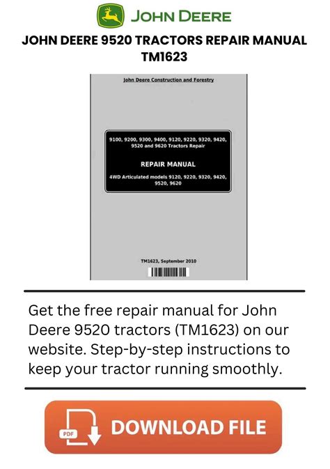 John Deere Repair Manual For 9520 Ebook PDF