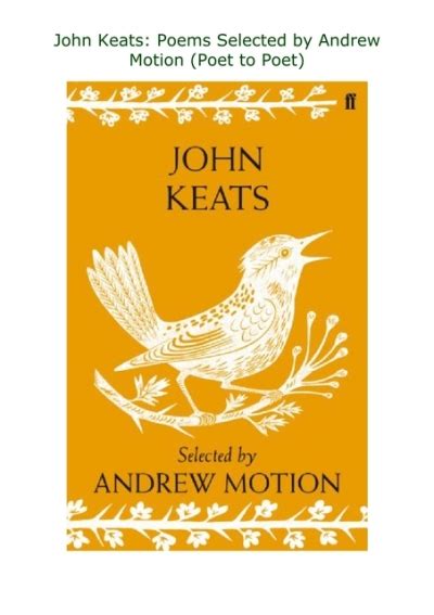 John Keats Poems Selected by Andrew Motion Epub